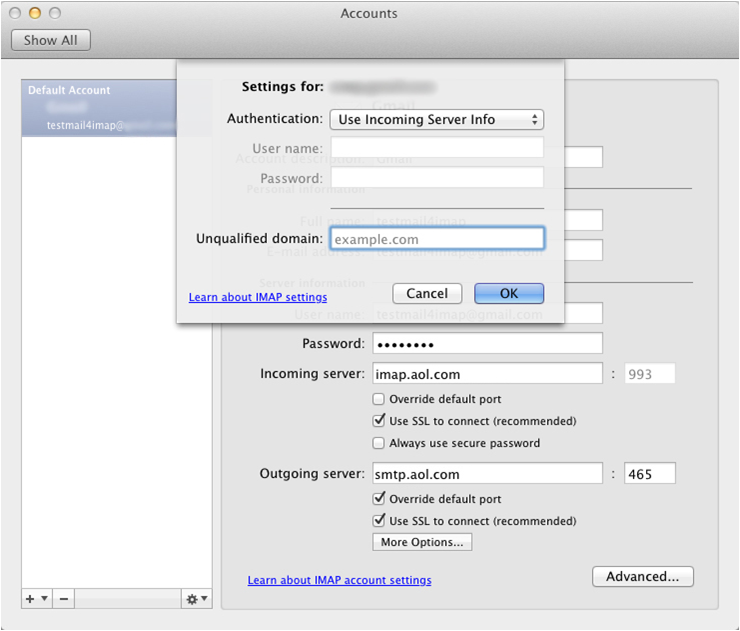 configure outlook for mac 2011 verizon aol mail